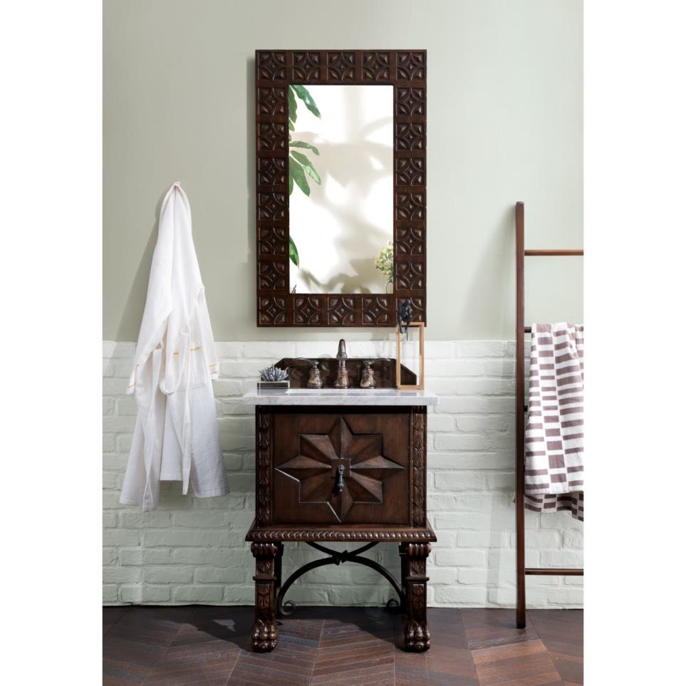 Base with Sink Top Antique Walnut Dark Finish Vanities