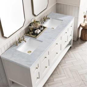 Base with Sink Top Bright White White Vanities