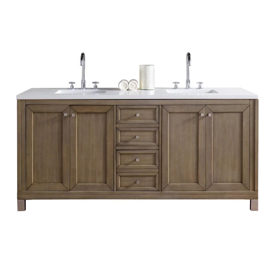 Base with Sink Top Whitewashed Medium Finish Vanities