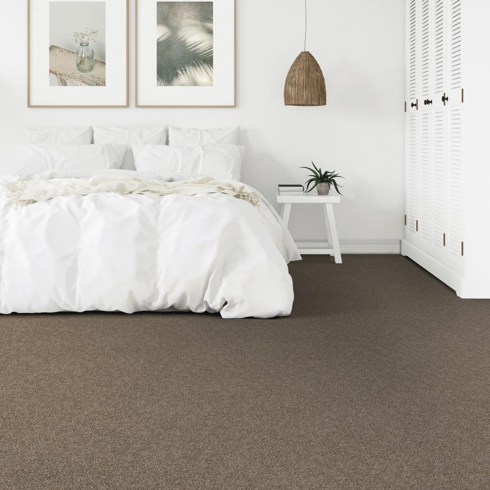 Textured Saxony Oregon Trail Brown Carpet