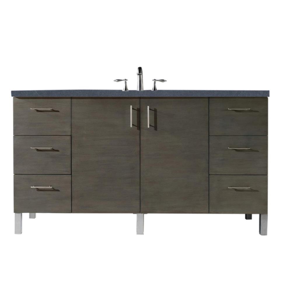 Base with Sink Top Silver Oak Medium Finish Vanities
