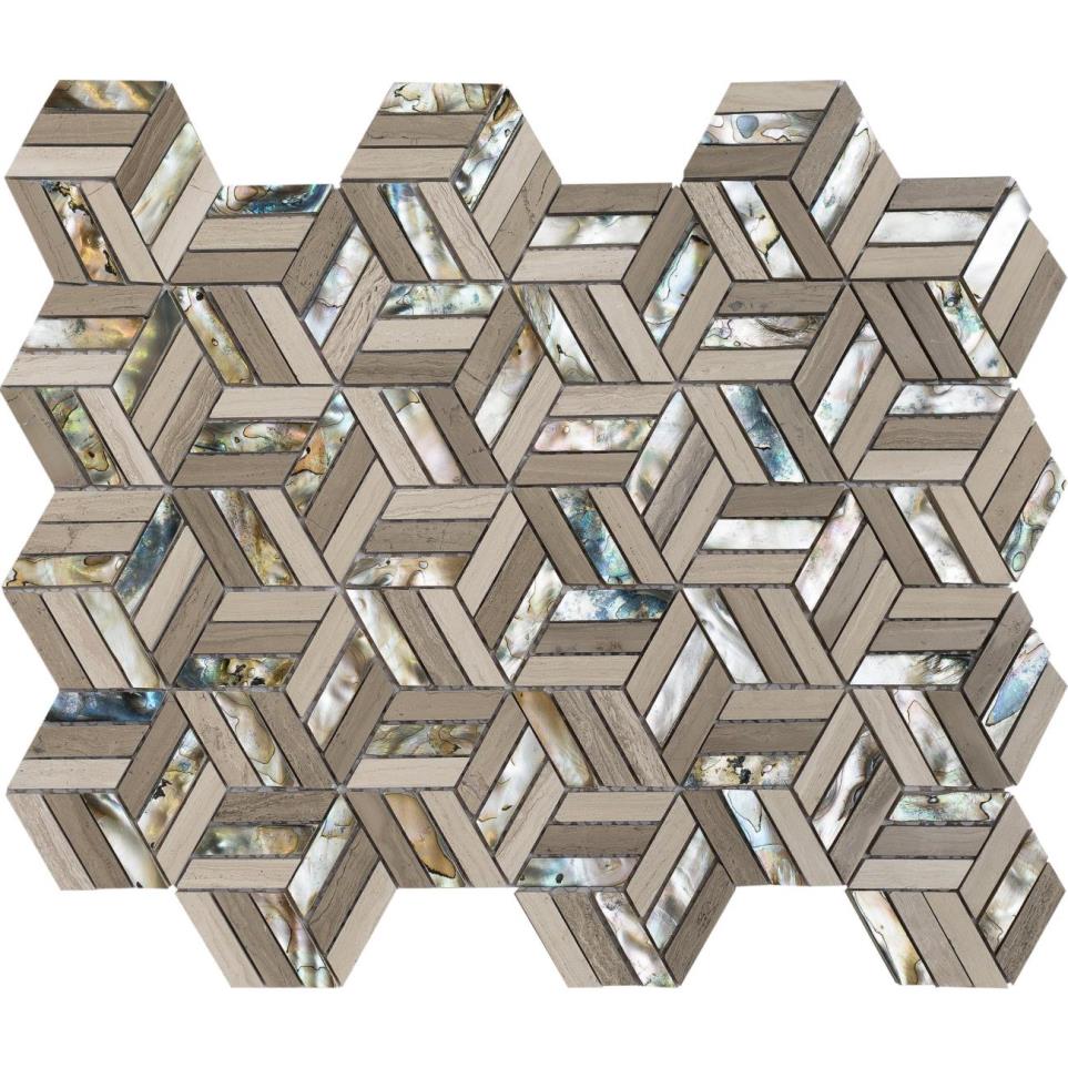 Mosaic Black Sand Beach Beige/Tan Tile