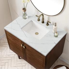 Base with Sink Top Mid-Century Walnut Dark Finish Vanities