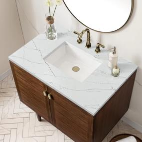 Base with Sink Top Mid-Century Walnut Dark Finish Vanities