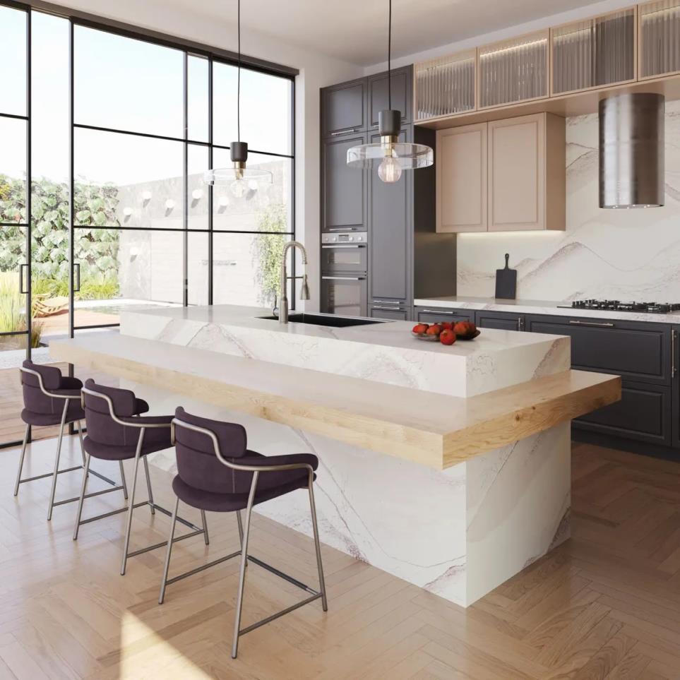Slab Hailey Cream / Beige Quartz Countertops
